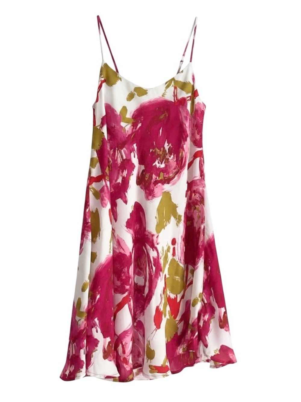 Renee C Print Halter Neck Swing Dress – Magenta Floral Fit & Flare Size L - Picture 3 of 5